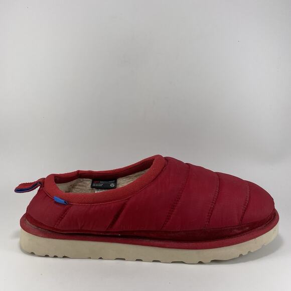 UGG Tasman LTA Puffer Sheepskin Slippers Thinsulate 1127735 Red Mens Size 11 - Picture 1 of 9